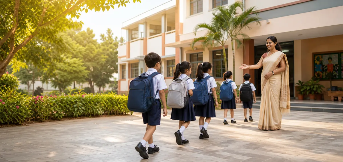 School-themed welcome image preserved from the original website